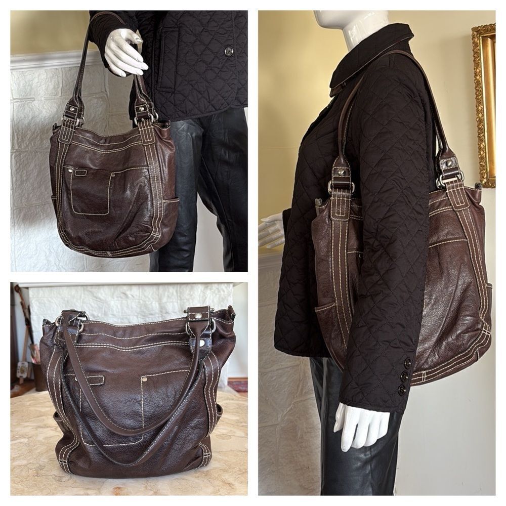 Fossil Leather Hobo Tote Shoulder Bag